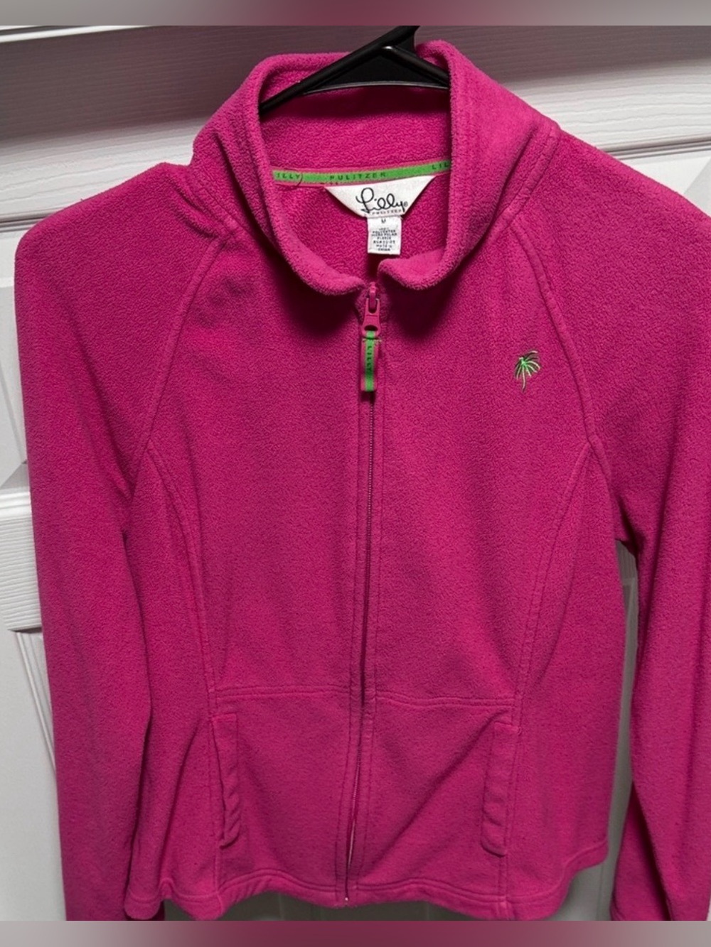 Lilly Pulitzer Fleece Zip Up Jacket - Vibrant Pink size M - Picture 4 of 4